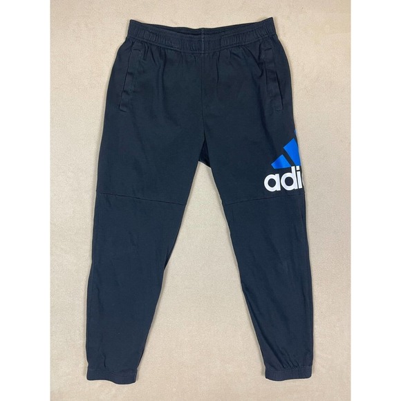 Adidas Jogger Sweatpants Womens L Elastic Waist w Drawstring Pockets Tapered Leg - Picture 1 of 12